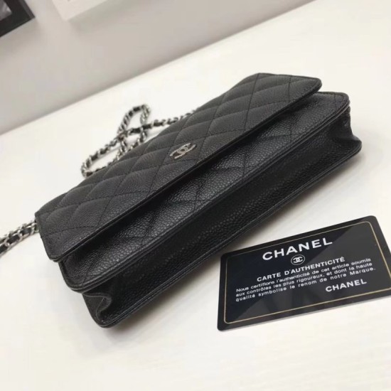 Replica WOC Classic Quilted A15206 Black Replica WOC Classic Quilted A15206 Black