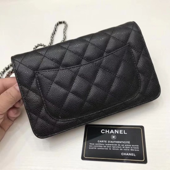 Replica WOC Classic Quilted A15206 Black Replica WOC Classic Quilted A15206 Black