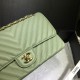 Replica Medium Chevron Grain Embossed Calfskin Bag A01112 Light Green