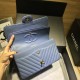 Fake Medium Chevron Grain Embossed Calfskin Bag A01112 Blue Replica