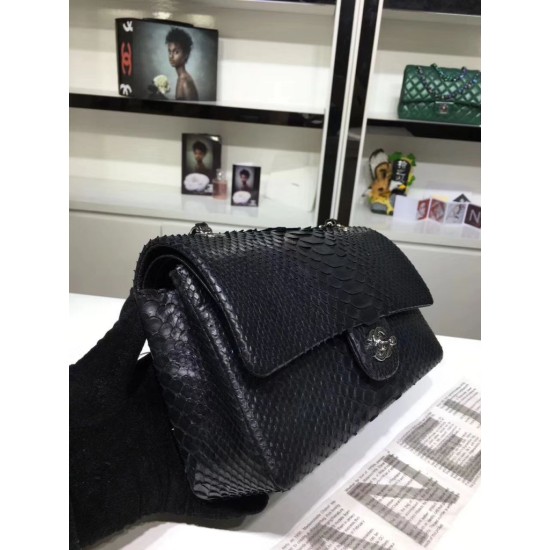 Replica Python Classic Flap Bag A1112 Black