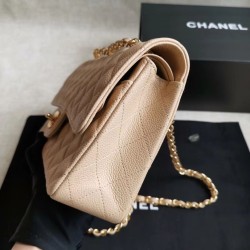 Replica Medium Classic Caviar Flap Bag A1112 Apricot Siliver / Gold Hardware Replica Medium Classic Caviar Flap Bag A1112 Apricot Siliver / Gold Hardware