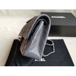 Replica Medium Classic Caviar Flap Bag A1112 Gray Siliver / Gold Hardware