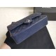 Replica Medium Classic Caviar Flap Bag A1112 Blue Siliver / Gold Hardware