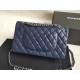 Replica Medium Classic Caviar Flap Bag A1112 Blue Siliver / Gold Hardware