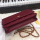 Fake Stitch Chain Grained Calfskin Woc Bag A33814 Claret Replica Fake Stitch Chain Grained Calfskin Woc Bag A33814 Claret Replica