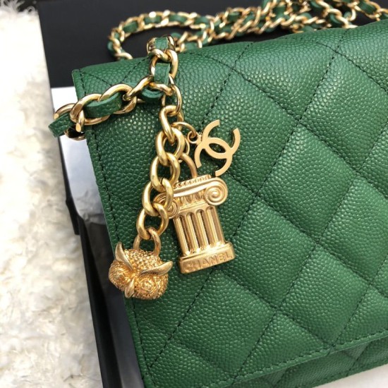 Replica Stitch Chain Grained Calfskin Woc Bag A33814 Green Fake Stitch Chain Grained Calfskin Woc Bag A33814 Green Replica