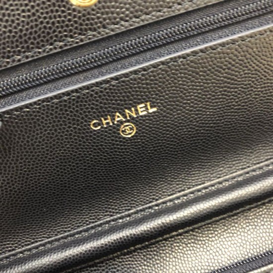 Replica Stitch Chain Grained Calfskin Woc Bag A33814 Black Fake Stitch Chain Grained Calfskin Woc Bag A33814 Black Replica