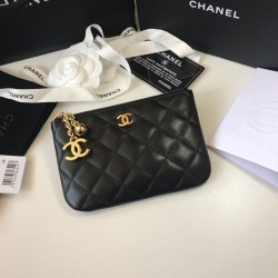 Replica Coin Purse Cannage Pattern Leather A50168 Black
