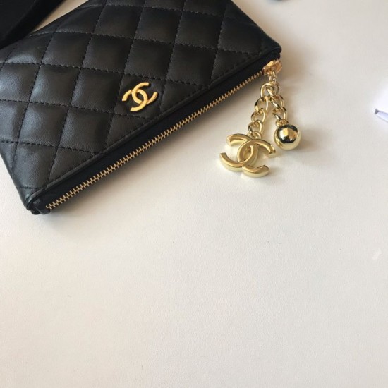 Replica Coin Purse Cannage Pattern Leather A50168 Black
