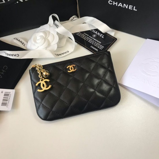 Replica Coin Purse Cannage Pattern Leather A50168 Black