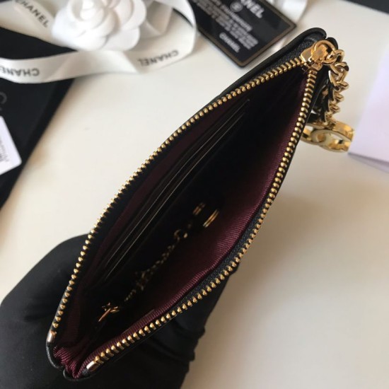 Replica Coin Purse Cannage Pattern Leather A50168 Black