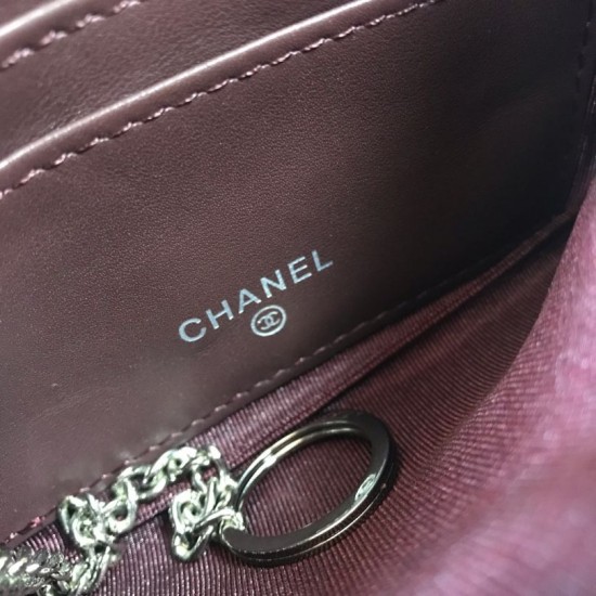 Replica Coin Purse Grained Calfskin A50168 Black