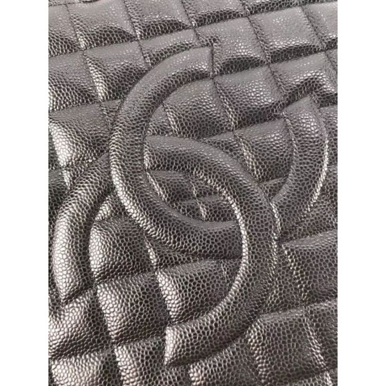 Fake GST Shopping Tote Bag Caviar Leather A50995 Black Replica Replica GST Shopping Tote Bag Caviar Leather A50995 Black