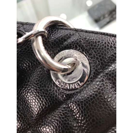 Fake GST Shopping Tote Bag Caviar Leather A50995 Black Replica Replica GST Shopping Tote Bag Caviar Leather A50995 Black