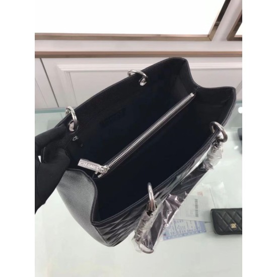 Fake GST Shopping Tote Bag Caviar Leather A50995 Black Replica Replica GST Shopping Tote Bag Caviar Leather A50995 Black