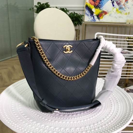 Replica CC Bucket Shopping Hobo Bag A57573 Blue