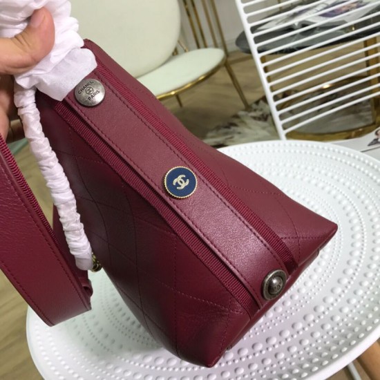 Fake CC Bucket Shopping Hobo Bag A57573 Maroon Replica
