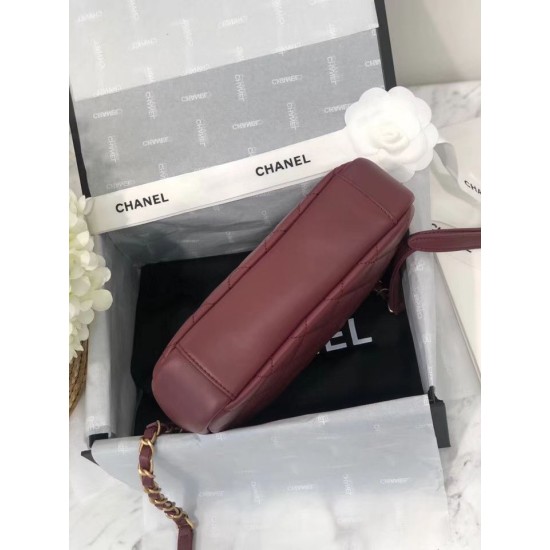 Replica Camera Case Calfskin &amp; Gold-Tone Metal A57659 Claret