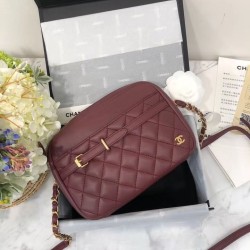 Replica Camera Case Calfskin &amp; Gold-Tone Metal A57659 Claret