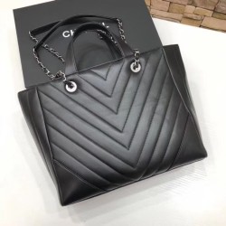 Replica Large Chevron Shopping Bag A57974 Black