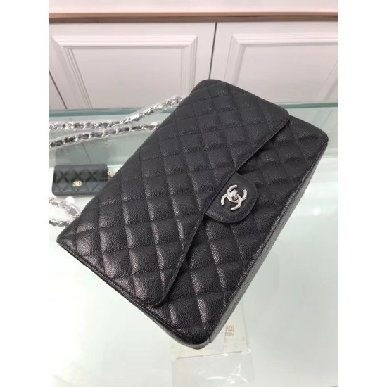 Fake Classic Jumbo Maxi Flap Bag A58601 Caviar Leather Black Replica Replica Classic Jumbo Maxi Flap Bag A58601 Caviar Leather Black