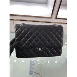 Replica Classic Jumbo Maxi Flap Bag A58601 Caviar Leather Black