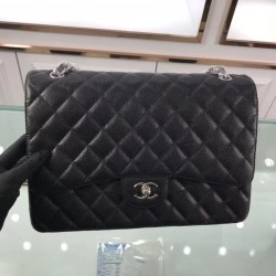 Replica Classic Jumbo Maxi Flap Bag A58601 Caviar Leather Black