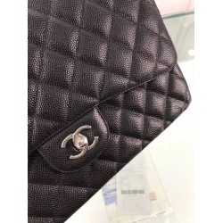 Fake Classic Jumbo Maxi Flap Bag A58601 Caviar Leather Black Replica Replica Classic Jumbo Maxi Flap Bag A58601 Caviar Leather Black