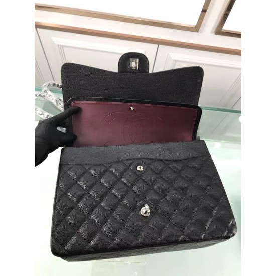 Fake Classic Jumbo Maxi Flap Bag A58601 Caviar Leather Black Replica Replica Classic Jumbo Maxi Flap Bag A58601 Caviar Leather Black