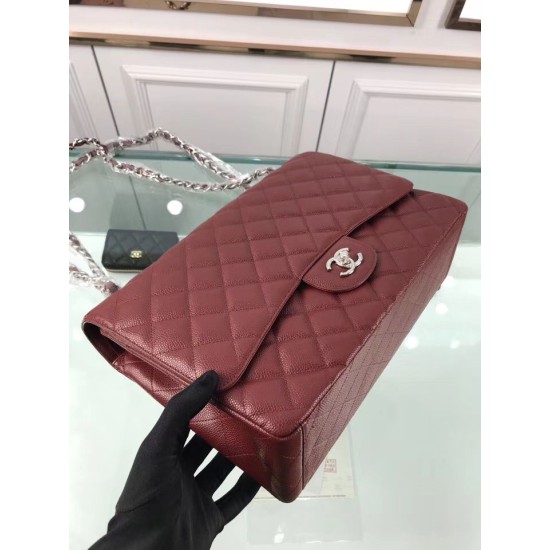 Replica Classic Jumbo Maxi Flap Bag A58601 Caviar Leather Claret Fake Classic Jumbo Maxi Flap Bag A58601 Caviar Leather Claret Replica