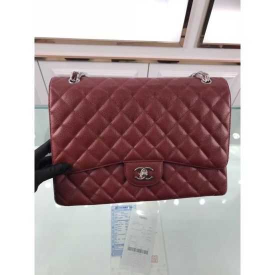 Replica Classic Jumbo Maxi Flap Bag A58601 Caviar Leather Claret Fake Classic Jumbo Maxi Flap Bag A58601 Caviar Leather Claret Replica