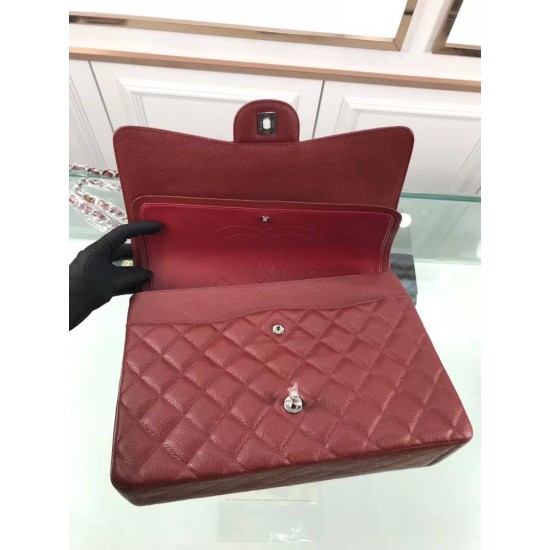 Replica Classic Jumbo Maxi Flap Bag A58601 Caviar Leather Claret Fake Classic Jumbo Maxi Flap Bag A58601 Caviar Leather Claret Replica