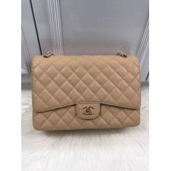 Replica Classic Jumbo Maxi Flap Bag A58601 Caviar Leather Apricot