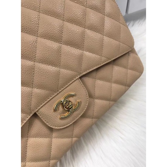 Replica Classic Jumbo Maxi Flap Bag A58601 Caviar Leather Apricot Replica Classic Jumbo Maxi Flap Bag A58601 Caviar Leather Apricot