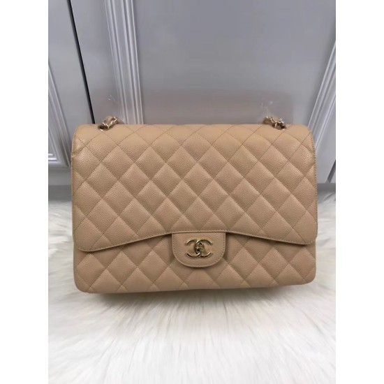Replica Classic Jumbo Maxi Flap Bag A58601 Caviar Leather Apricot Replica Classic Jumbo Maxi Flap Bag A58601 Caviar Leather Apricot