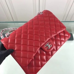 Replica Classic Jumbo Maxi Flap Bag A58601 Lambskin Leather Red