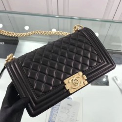 Fake Medium Boy Flap Shoulder Bag A67086 Black Replica