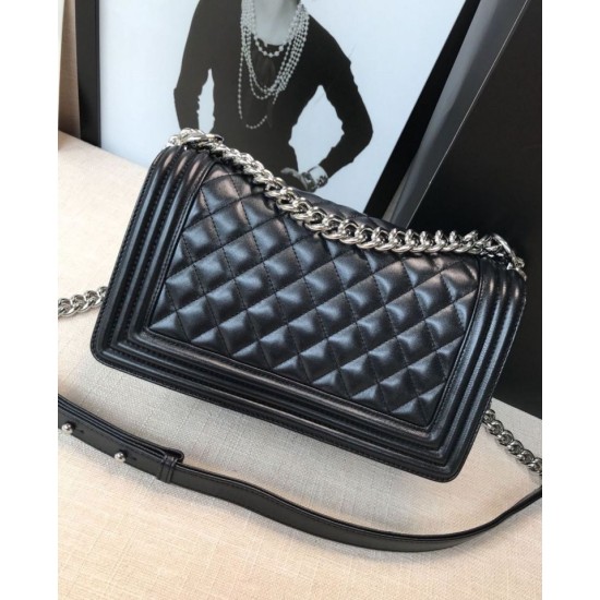 Replica Boy Classic Flap Bag A67086 Black Steel Hardware