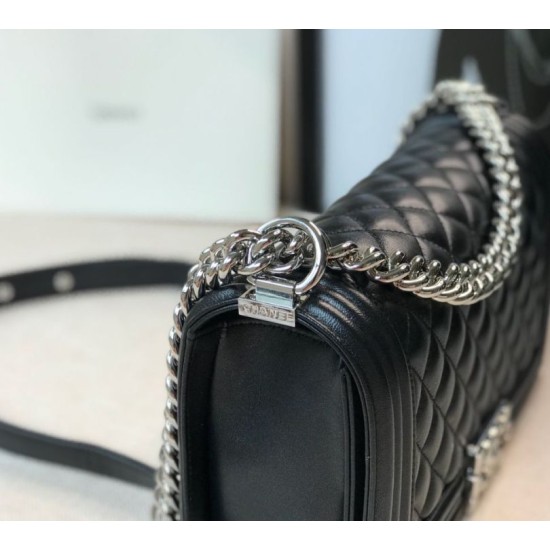 Replica Boy Classic Flap Bag A67086 Black Steel Hardware