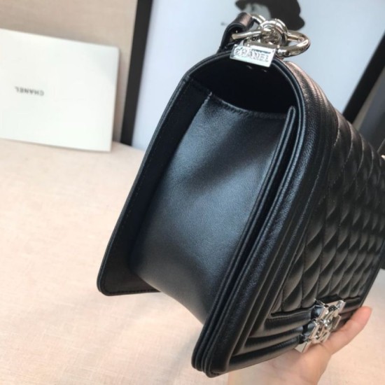Replica Boy Classic Flap Bag A67086 Black Steel Hardware