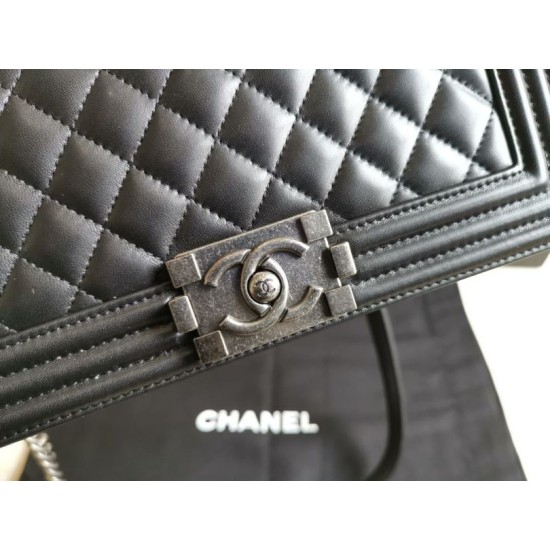 Replica Boy Classic Flap Bag A67086 Black Silver Hardware