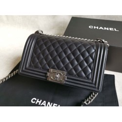 Replica Boy Classic Flap Bag A67086 Black Silver Hardware