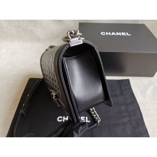 Replica Boy Classic Flap Bag A67086 Black Silver Hardware