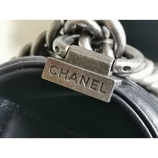 Replica Boy Classic Flap Bag A67086 Black Silver Hardware