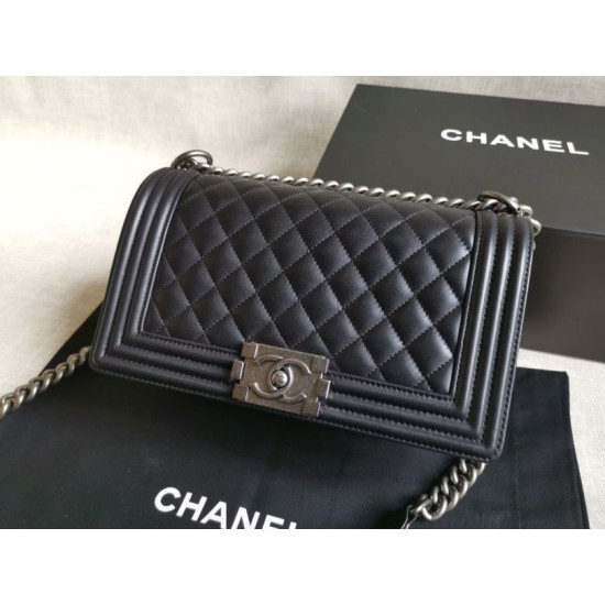 Replica Boy Classic Flap Bag A67086 Black Silver Hardware