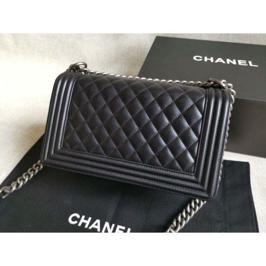 Replica Boy Classic Flap Bag A67086 Black Silver Hardware