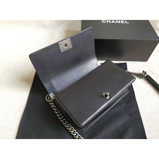 Replica Boy Classic Flap Bag A67086 Black Silver Hardware