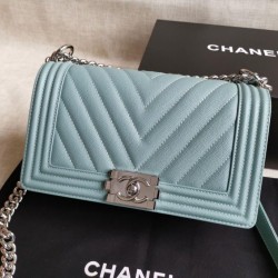 Replica Boy Classic Chevron Flap Bag A67086 Light Blue
