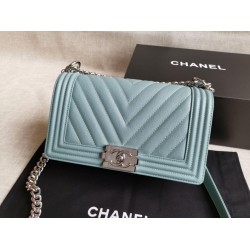 Replica Boy Classic Chevron Flap Bag A67086 Light Blue